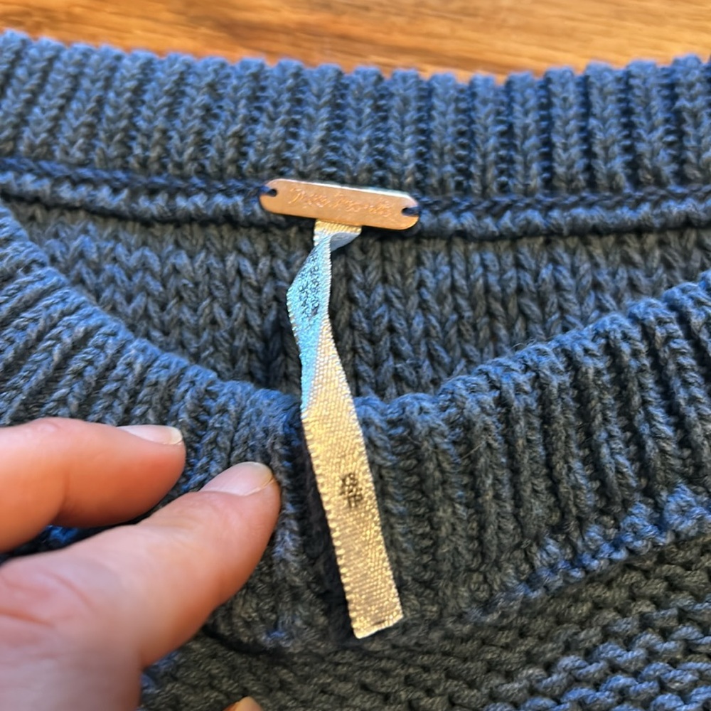 Free people stolen hearts blue knit sweater vest. Size XS. - Picture 2 of 5
